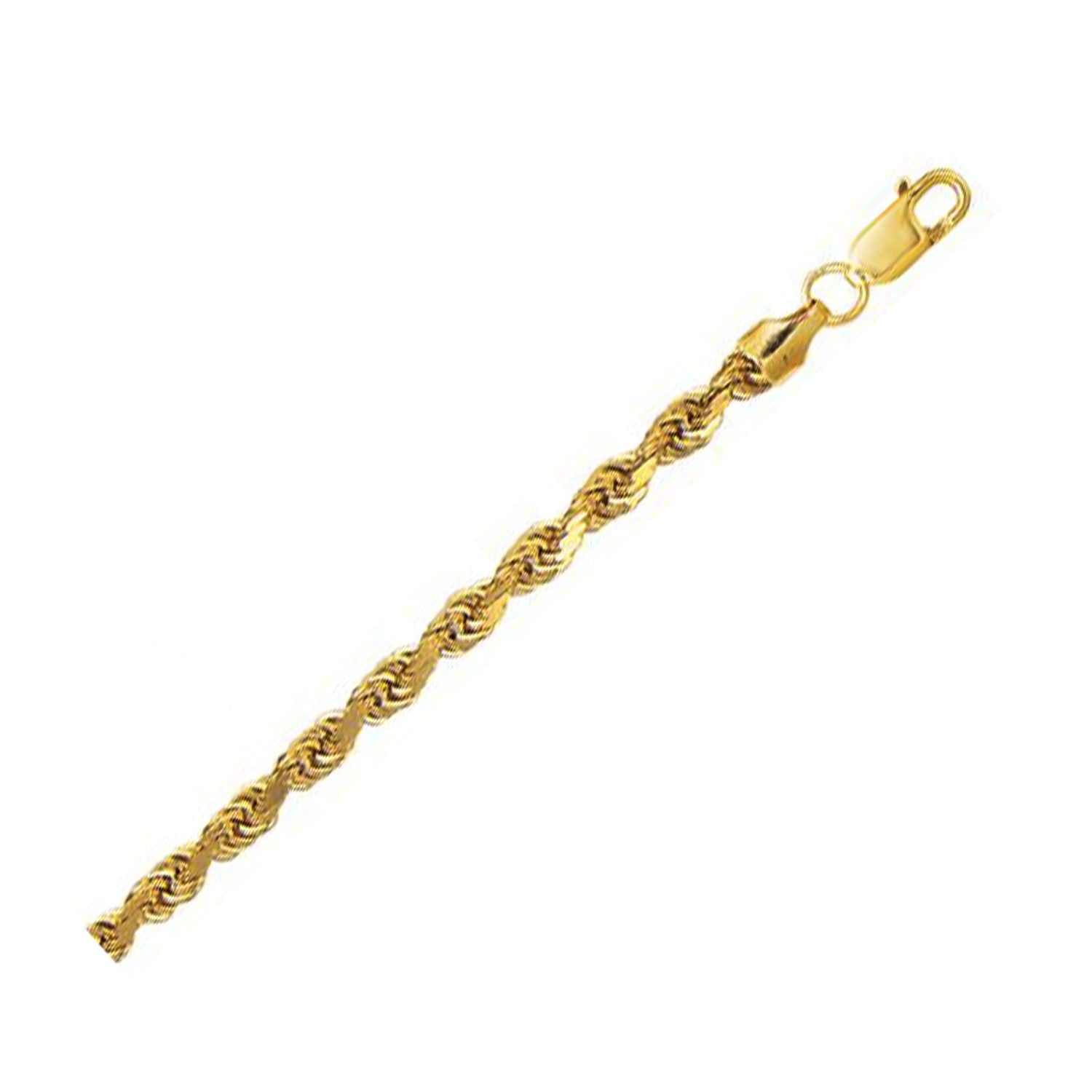 10K Yellow Gold Hollow Diamond Cut Rope Chain (5.00 mm) in a sleek high-contrast midnight luxury editorial style